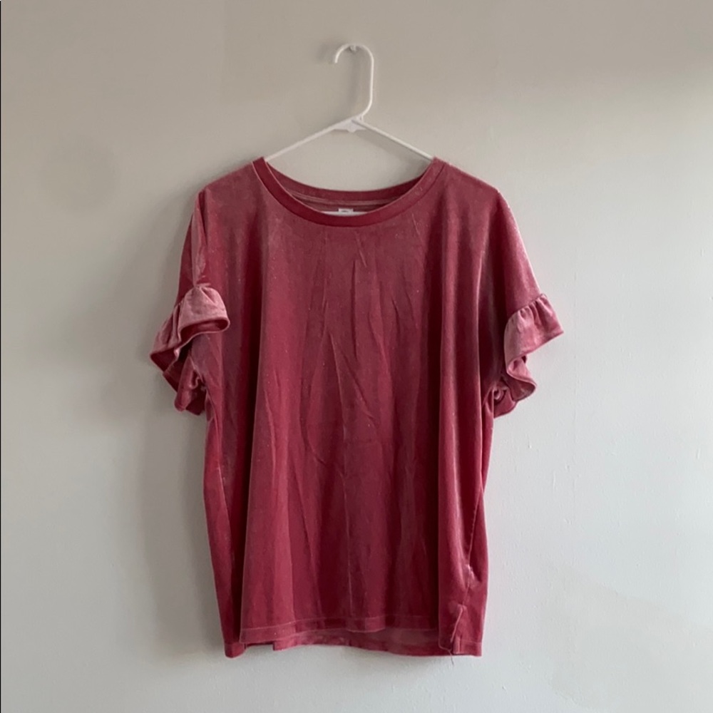 Pink velvet top